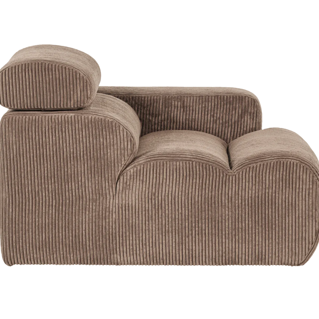 Novi 1-zits element arm rechts ribstof taupe