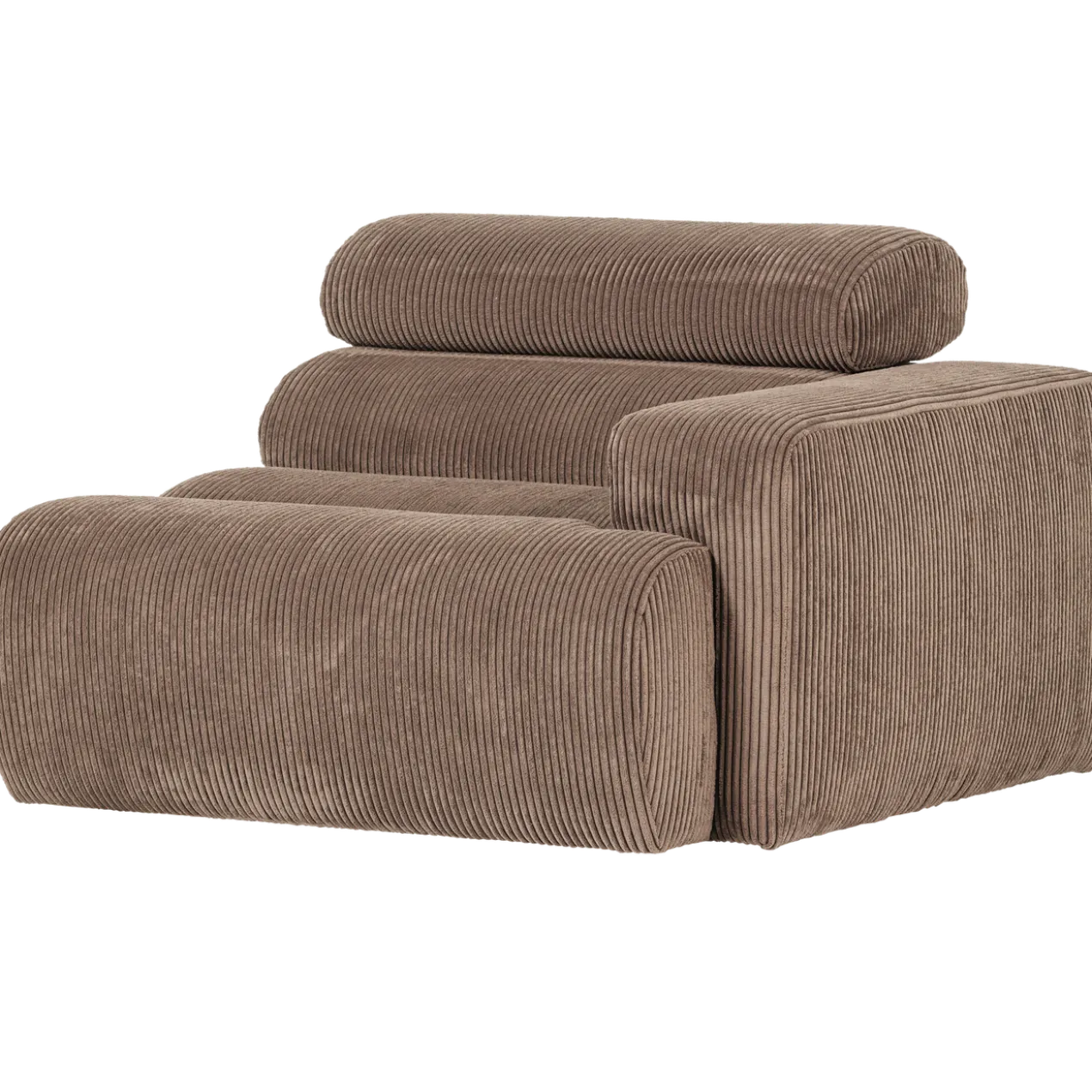 Novi 1-zits element arm rechts ribstof taupe
