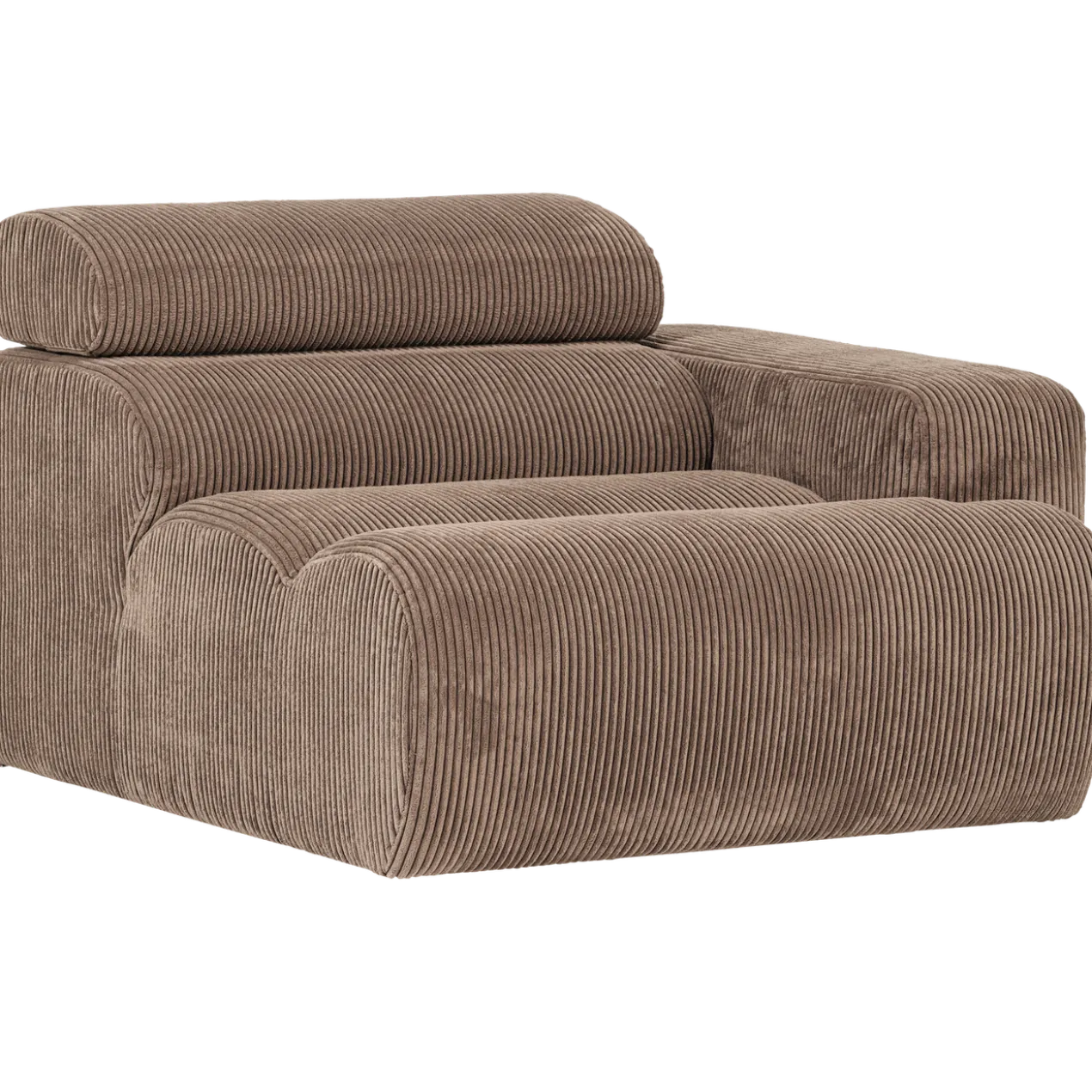 Novi 1-zits element arm rechts ribstof taupe