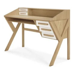 Oak Origami desk - cream