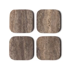 Onderzetter Organische Titanium travertine - set van 4