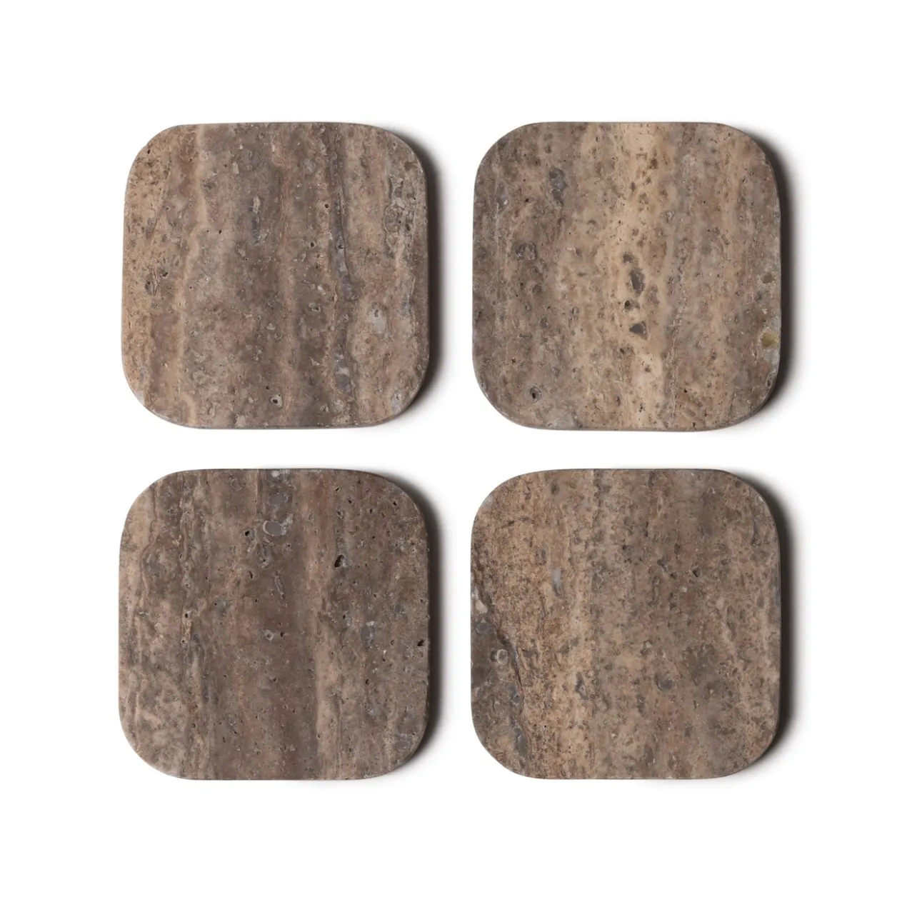 Onderzetter Organische Titanium travertine - set van 4
