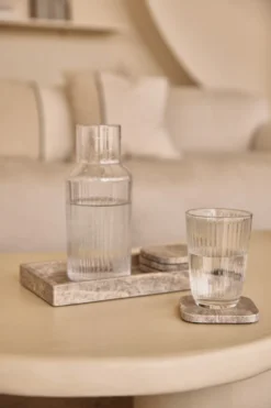 Onderzetter Organische Titanium travertine - set van 4