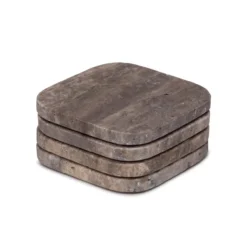 Onderzetter Organische Titanium travertine - set van 4