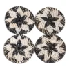 Onderzetter Rotan zwart/naturel - set van 4