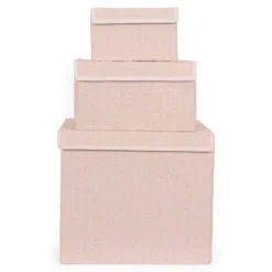 Opbergdoos Auri beige square 25x14x15 cm