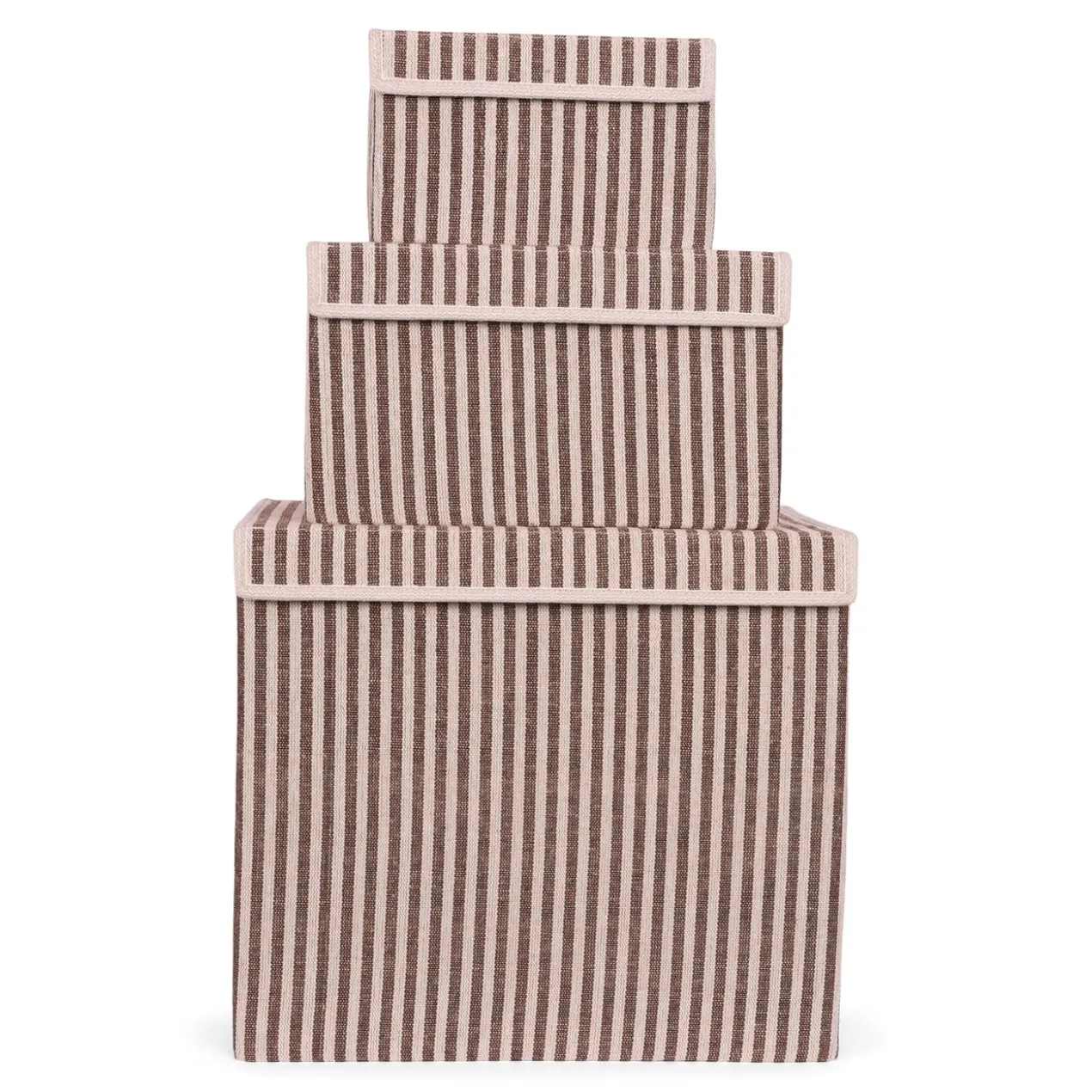 Opbergdoos Auri stripe brown 25x14x15cm