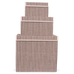 Opbergdoos Auri stripe brown 45x34x40cm