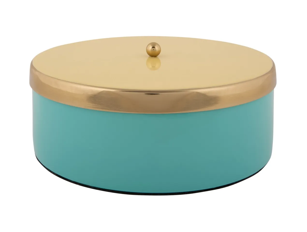 Opbergdoos Double Funky groot turquoise blauw m. zacht geel