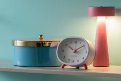 Opbergdoos Double Funky medium aqua blauw m. perzik oranje