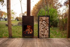 Opbergframe Woodstock haardhoud met trolly