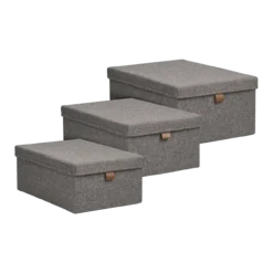 Opbergmand Norton grijs - set van 3