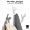 Ophanghaak Buddy assorti grijs – set van 3
