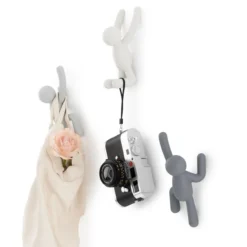 Ophanghaak Buddy assorti grijs – set van 3