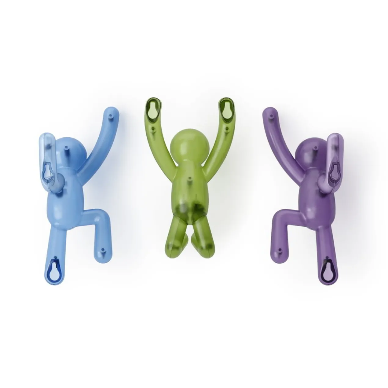 Ophanghaak Buddy blauw, groen, paars - set van 3