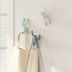 Ophanghaak Buddy wit mint blauw - set van 3