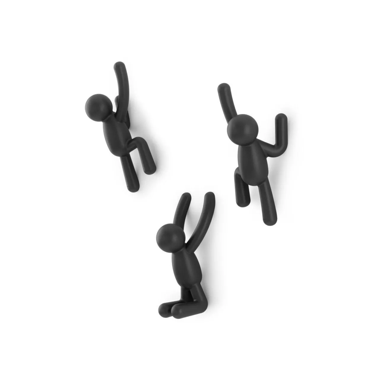 Ophanghaak Buddy zwart - set van 3