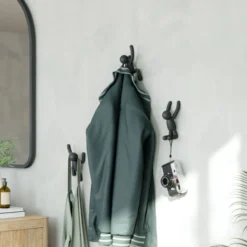 Ophanghaak Buddy zwart - set van 3