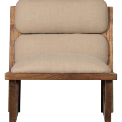 Opulent fauteuil boucle/hout naturel