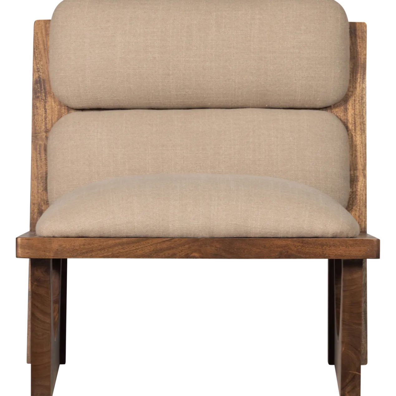 Opulent fauteuil boucle/hout naturel