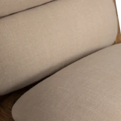 Opulent fauteuil boucle/hout naturel