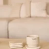 Organische marmer onderzetter beige - set van 4