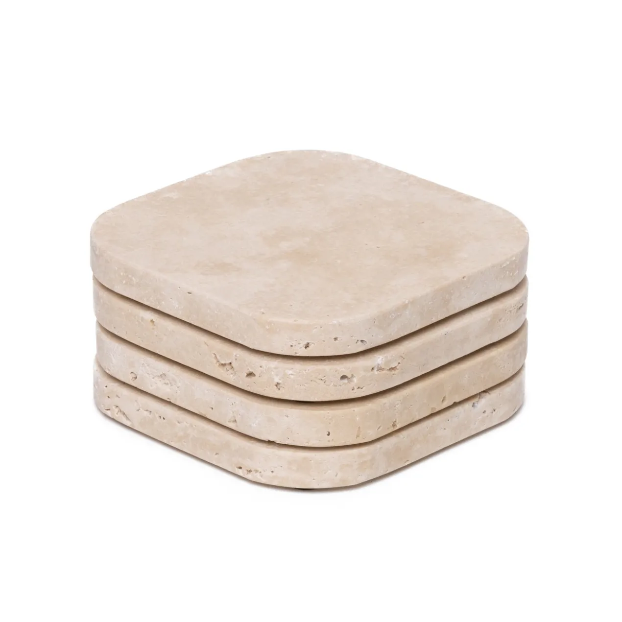 Organische onderzetter Travertine - set van 4