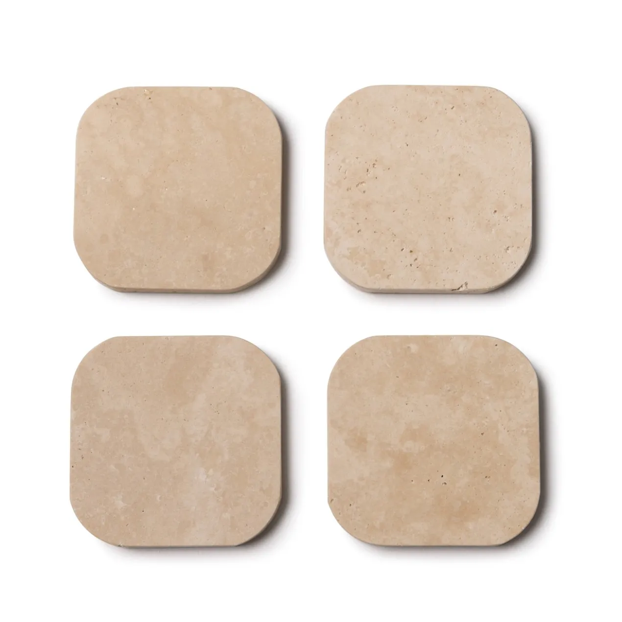 Organische onderzetter Travertine - set van 4