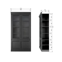 Organize vitrinekast 44 cm grenen matzwart [fsc]