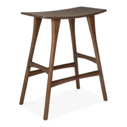 Osso hoge kruk 65 - bruin teak - gelakt