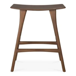 Osso hoge kruk 65 - bruin teak - gelakt