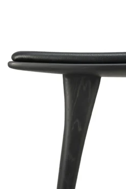 Osso hoge kruk 65 - zwart eiken - zwart leer