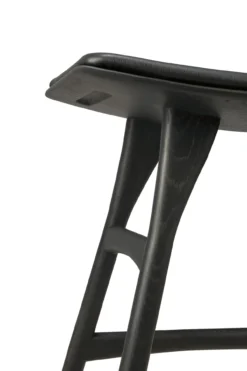 Osso kruk 45 - zwart eiken - zwart leer