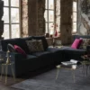 Ottoman velvet zwart