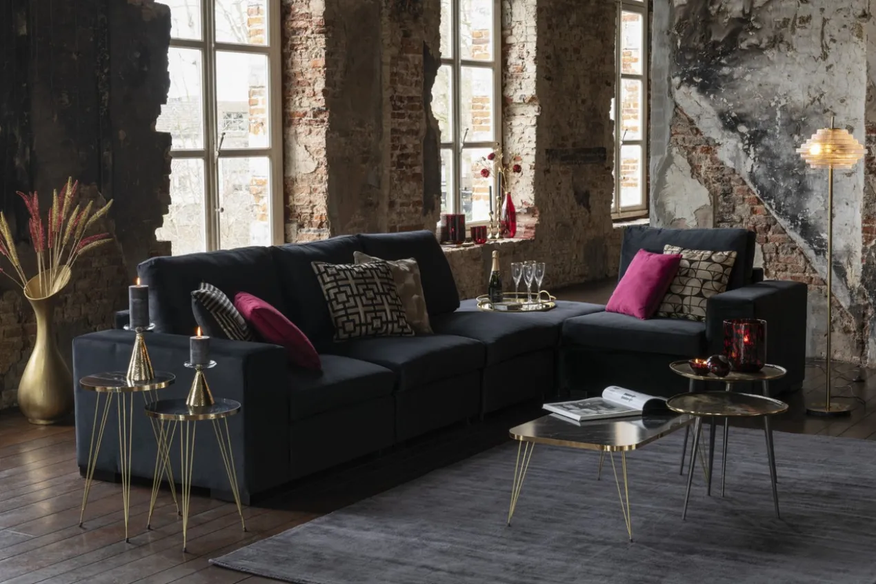 Ottoman velvet zwart