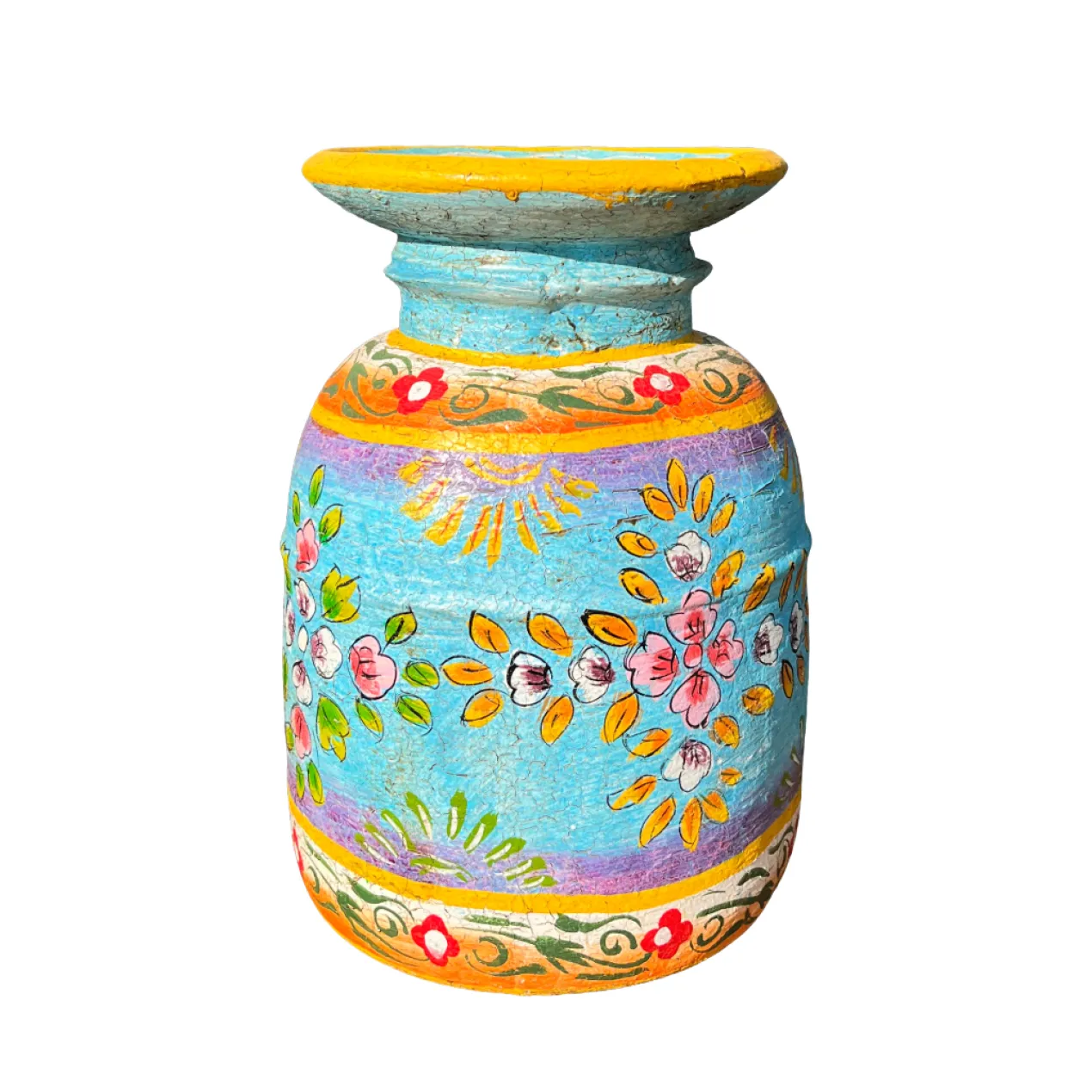 Oude pot Handbeschilderd H34 cm