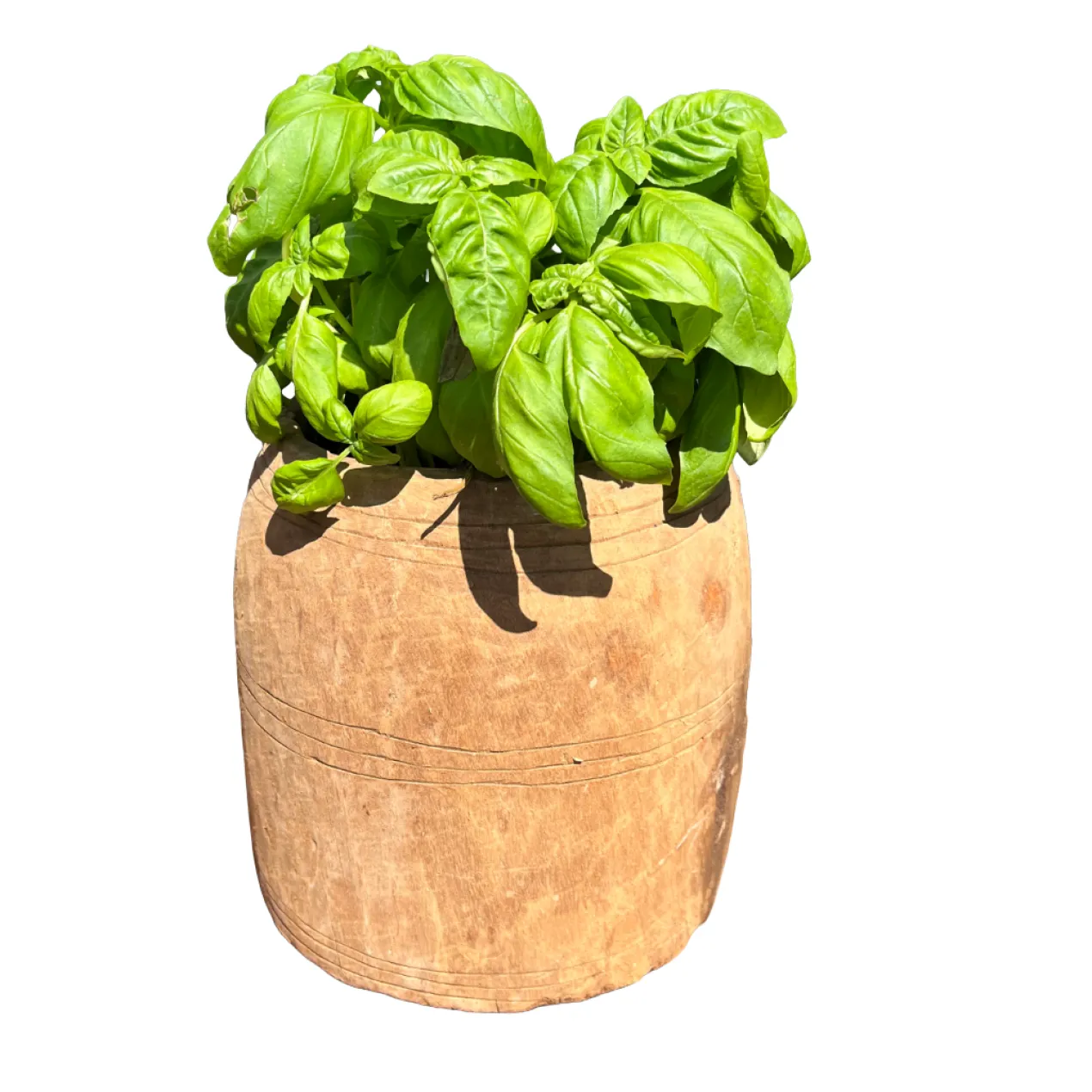 Oude pot hout 21x20 cm