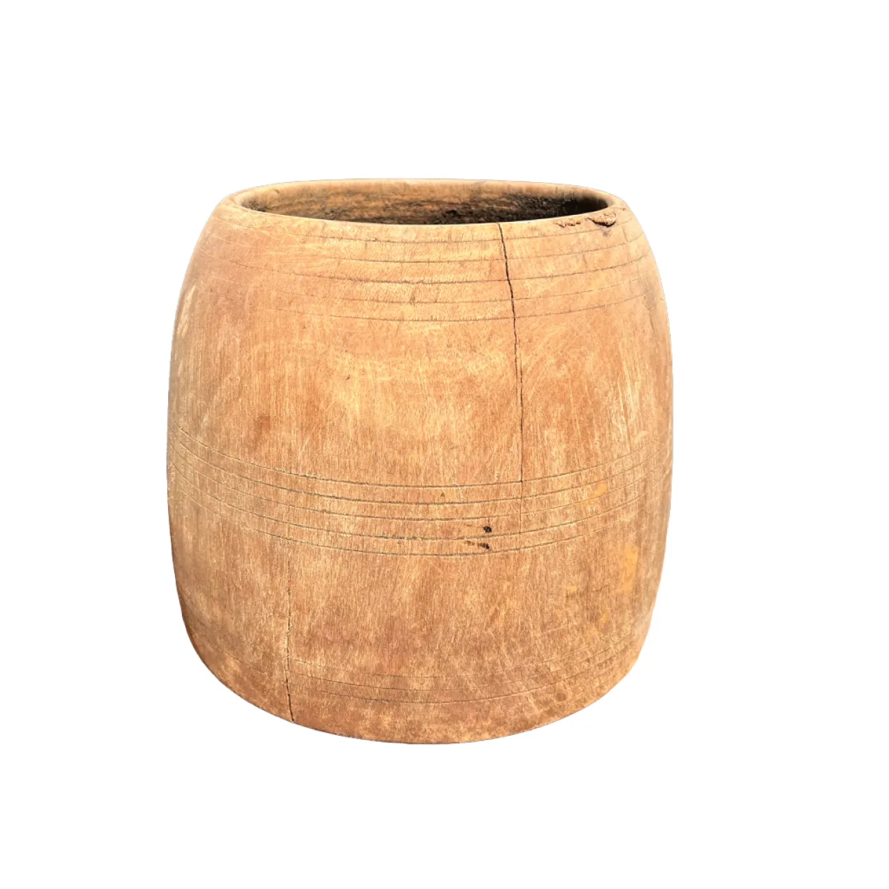 Oude pot hout 19x20 cm