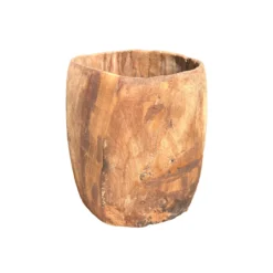 Oude pot hout 21x18 cm