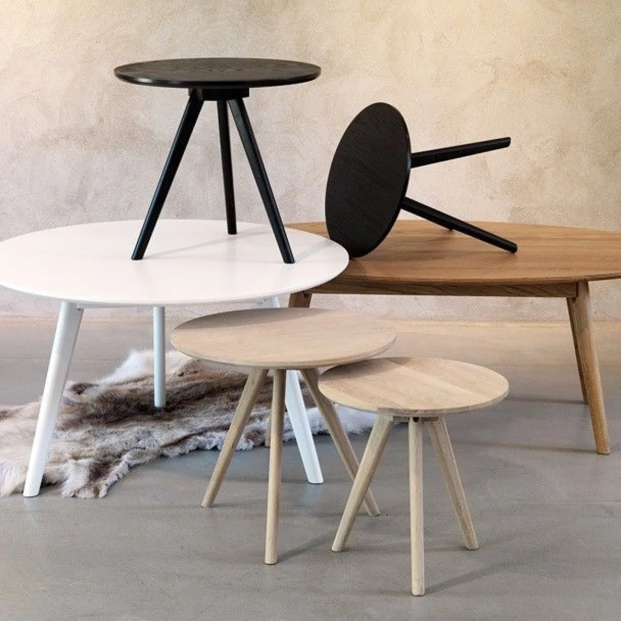 Ovale salontafel Yumi Whitewash