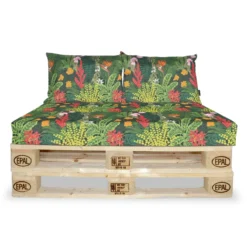 Palletkussen set bloemen jungle 120 x 80 x 10 cm