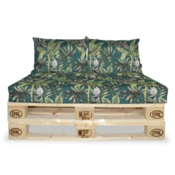 Palletkussen set monkey apen met palmbomen 120 x 80 x 12 cm
