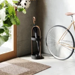 Paraplubak Bellwood zwart walnoot
