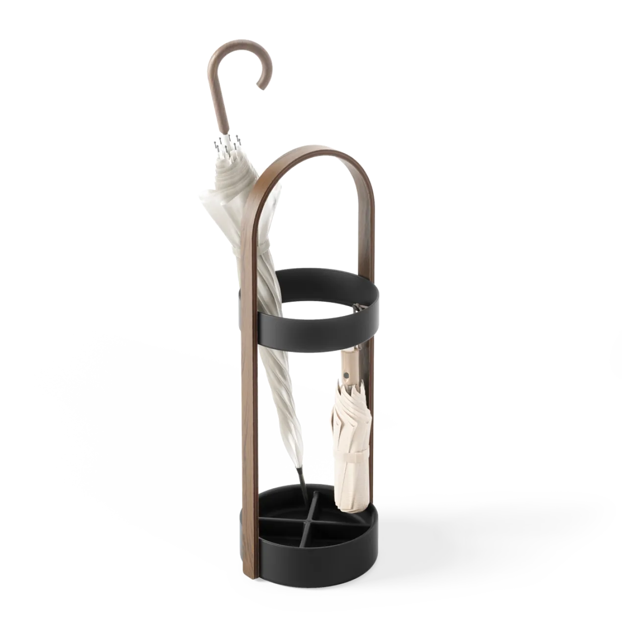 Paraplubak Bellwood zwart walnoot