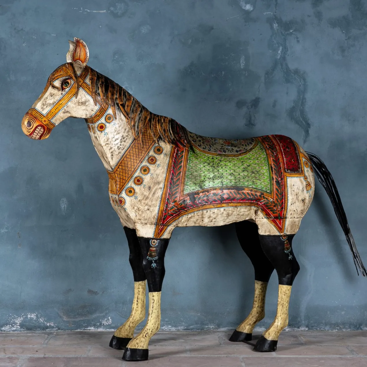 Parinita - Handbeschilderd Decoratief Metalen Paard