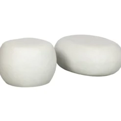 Pebble bijzettafel betonlook wit 31x65x49