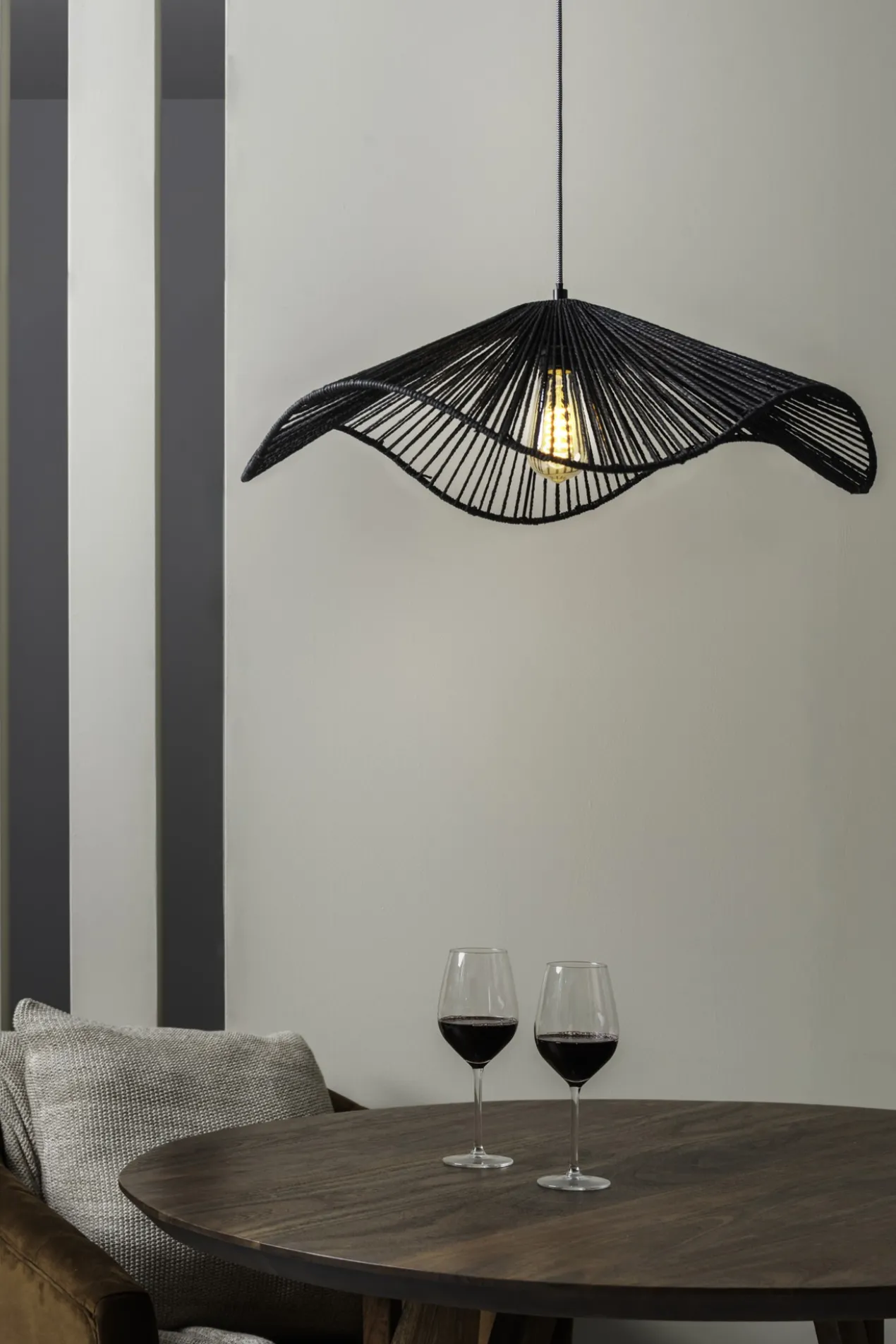 Pendant lamp Sombra paper rope black