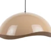 Pendant lamp Waved large enamel soft brown