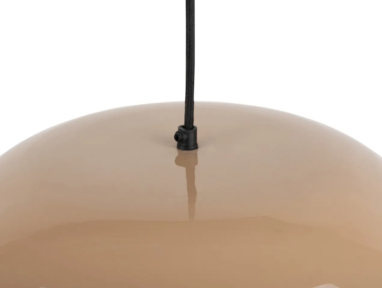 Pendant lamp Waved large enamel soft brown