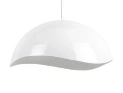 Pendant lamp Waved large enamel white
